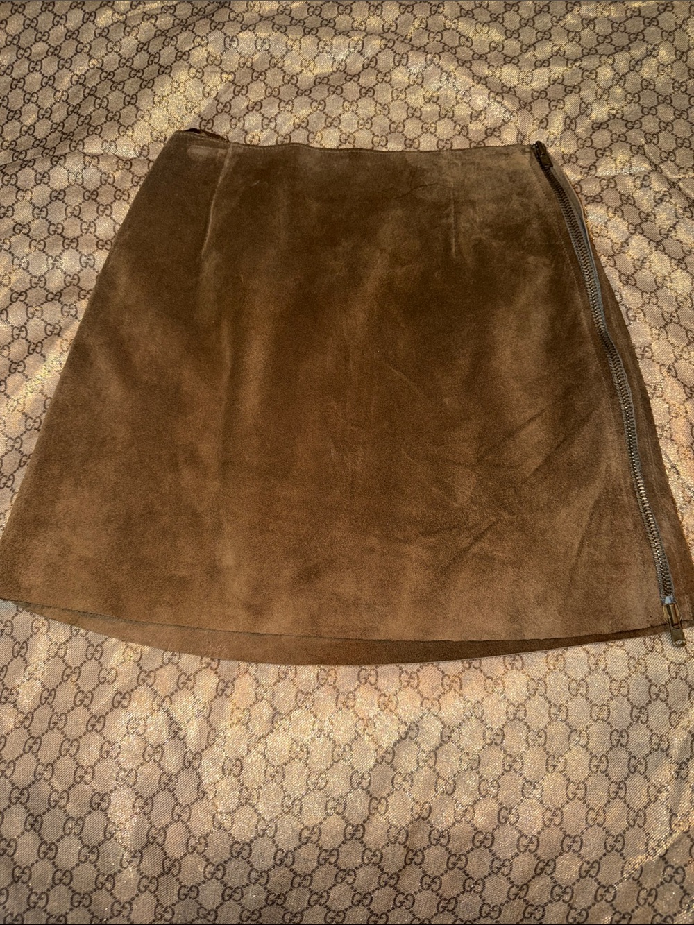 Banana Republic Brown Suede Mini Skirt with Side Zip